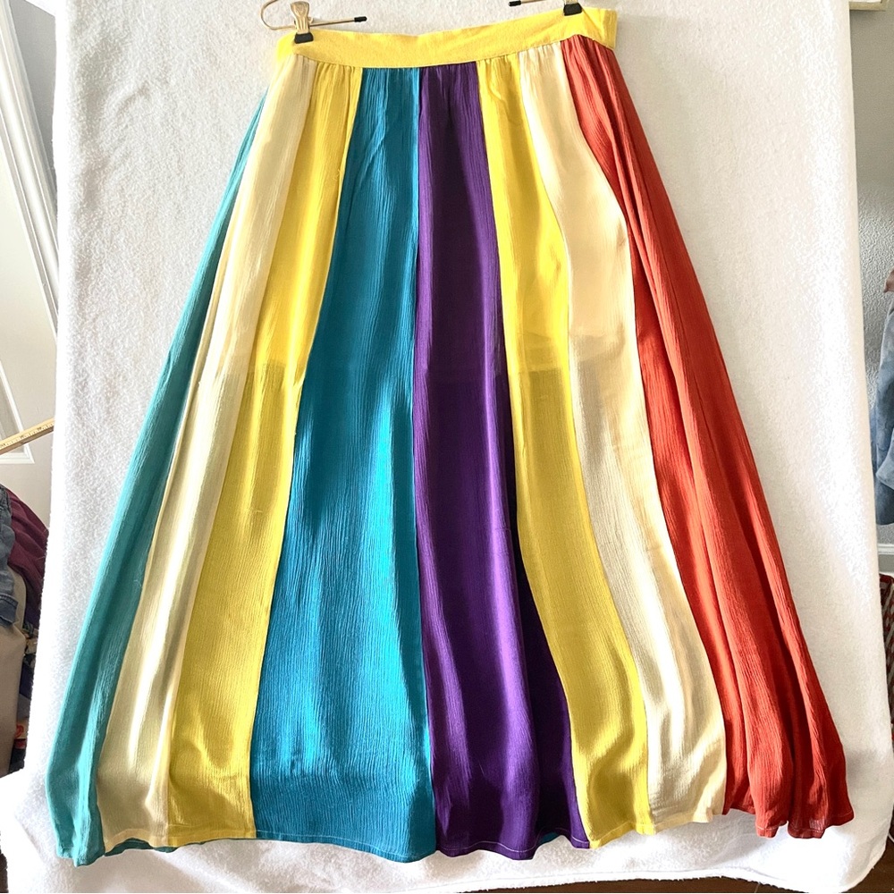 Rocks & Indigo Multicolored Pleated Maxi Skirt Size XL